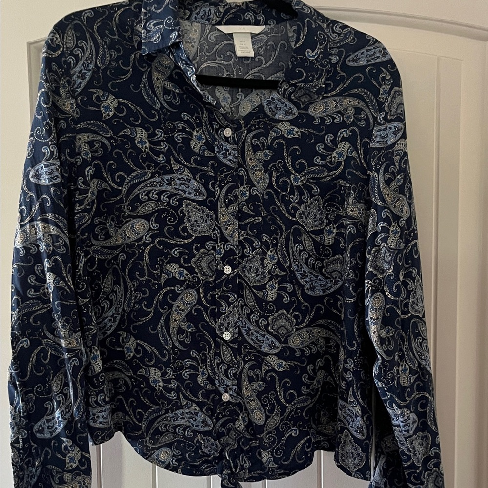 H&M Blue Paisley Shirt